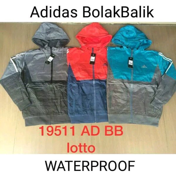 Jaket Parasut Adidas - Jaket Motor Bolak Balik Waterproof