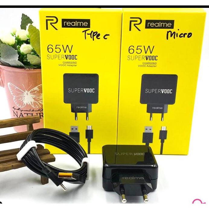 CHARGER REALME 65W SUPER VOOC ANDROID MICRO &amp; TYPE C /CASAN REALME 65W ANDROID SUPER VOOC