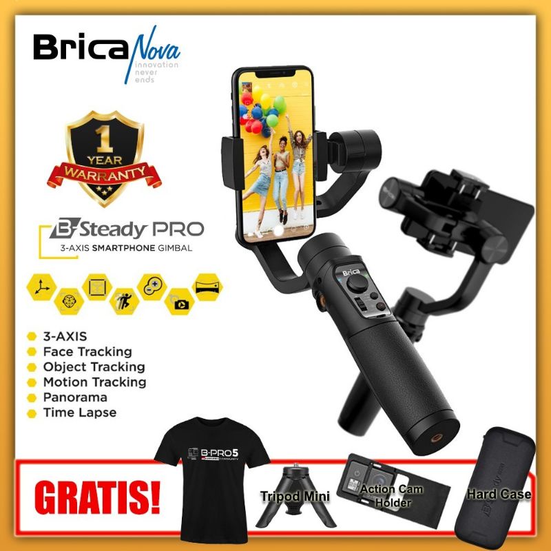 Brica B-Steady PRO - BSteady - Gimbal Free T-Shirt + Tripod Mini + Action Cam Holder