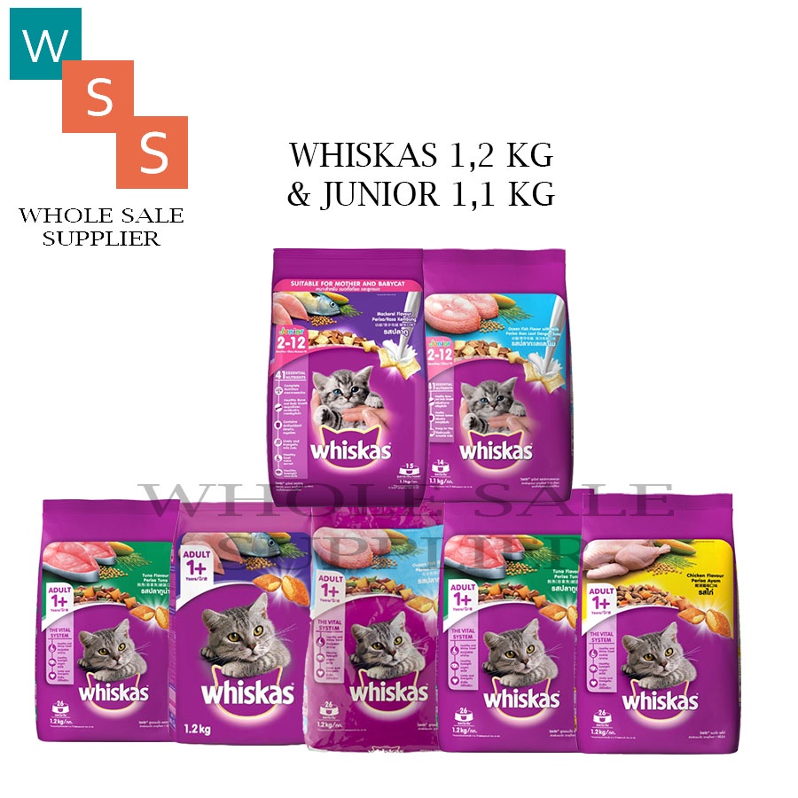 MAKANAN KUCING WHISKAS 1.1KG &amp; 1.2KG ALL VARIAN