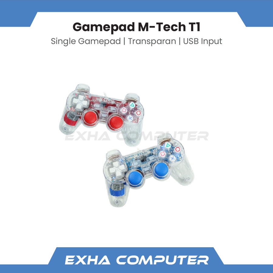 Gamepad Single M-Tech MT-830S USB Transparan Gamepad - Gamepad USB