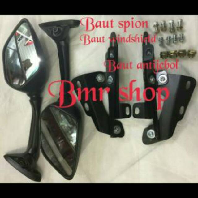 paket 3in1 spion r25 bracket serpo dan wellnut , spion tameng nmax old , spion variasi nmax old baha