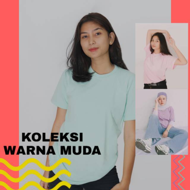  BAJU  POLOS WARNA  MUDA KAOS POLOS WANITA  BAJU  POLOS 