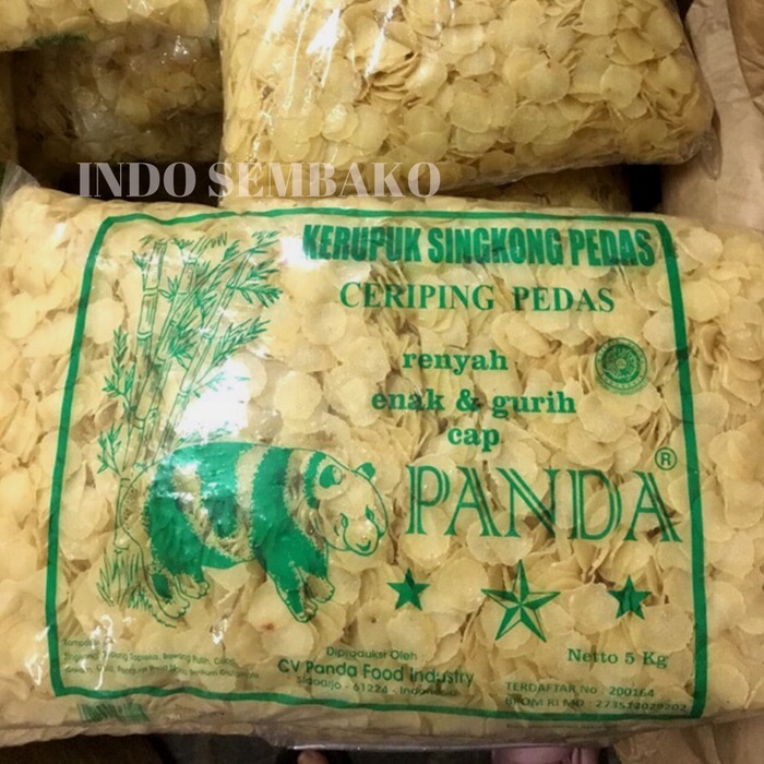 

MURAH Kerupuk Singkong Pedas Cap Panda 5kg / Krupuk Singkong Panda Los 5kg