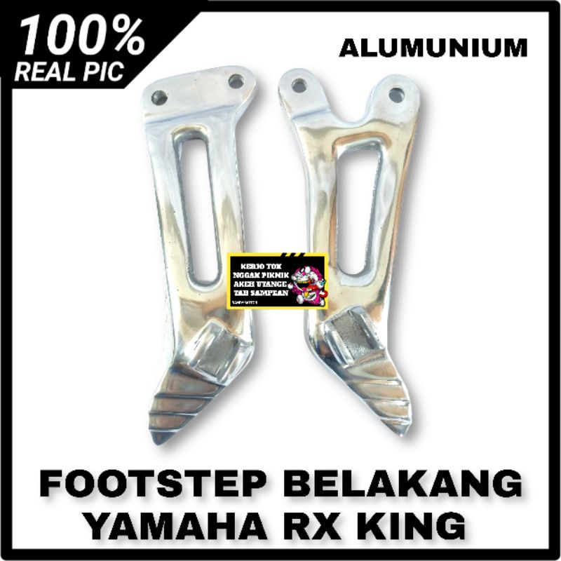 FOOTSTEP FUSTEP BOSTEP POSTEB PIJAKAN KAKI BELAKANG YAMAHA RX KING ALUMUNIUM POLES SET KARET-2