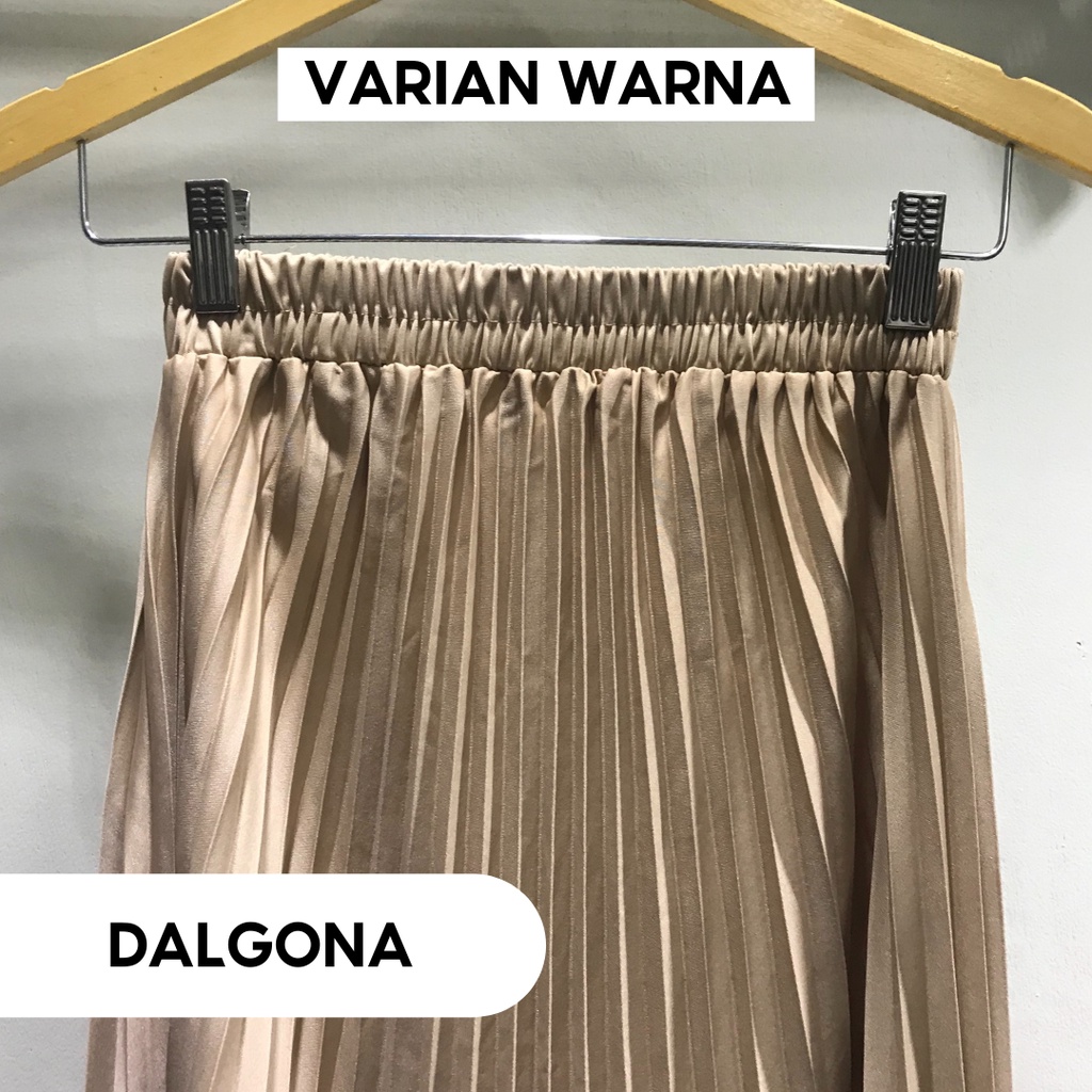 Rok termurah Jumbo Plisket Pendek Wanita 7/8 / Rok Payung Wanita-Dalgona