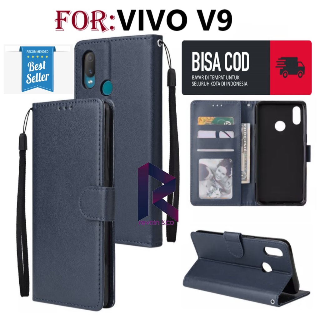 FLIP COVER VIVO V9 CASING DOMPET FLIP WALLET LEATHER KULIT PREMIUM SARUNG BUKA TUTUP FLIP CASE VIVO V9