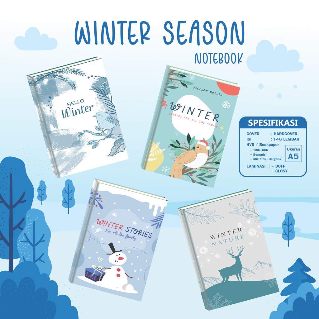 

NOTEBOOK CUSTOM A5 | WINTER SEASON | HARDCOVER | BUKU CUSTOM