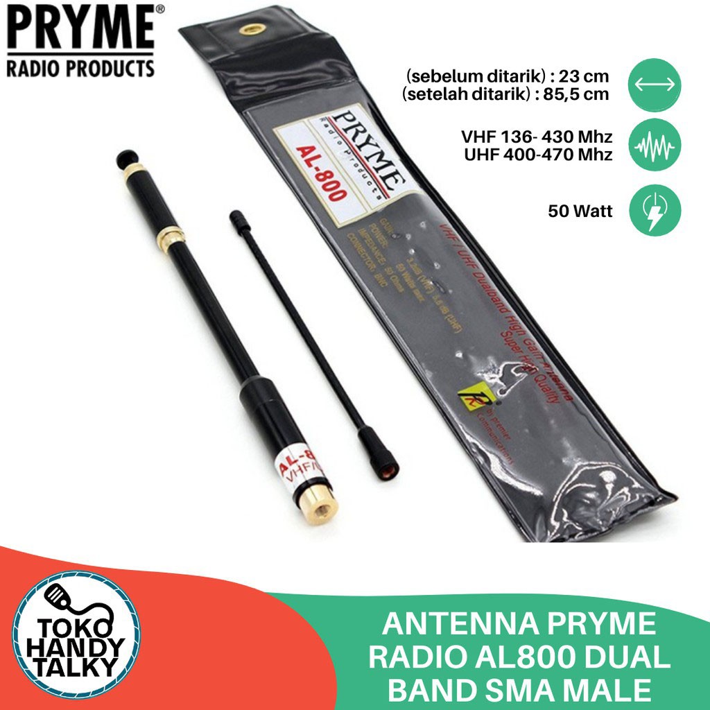 ANTENNA HANDY TALKY PRYME RADIO AL800 DUAL BAND SMA - M NEW