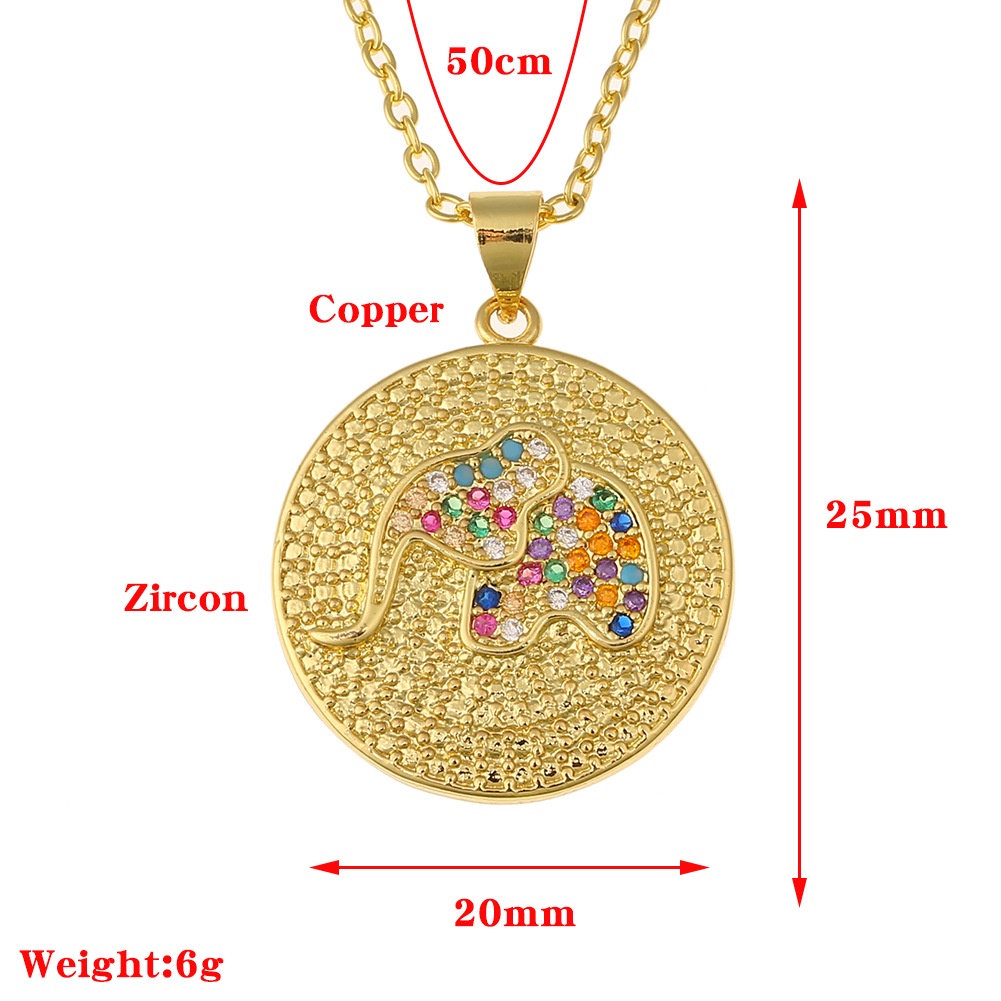 Aksesoris baru mikro zircon-meletakkan kalung gajah nanas liontin elegan aksesoris sweater chain