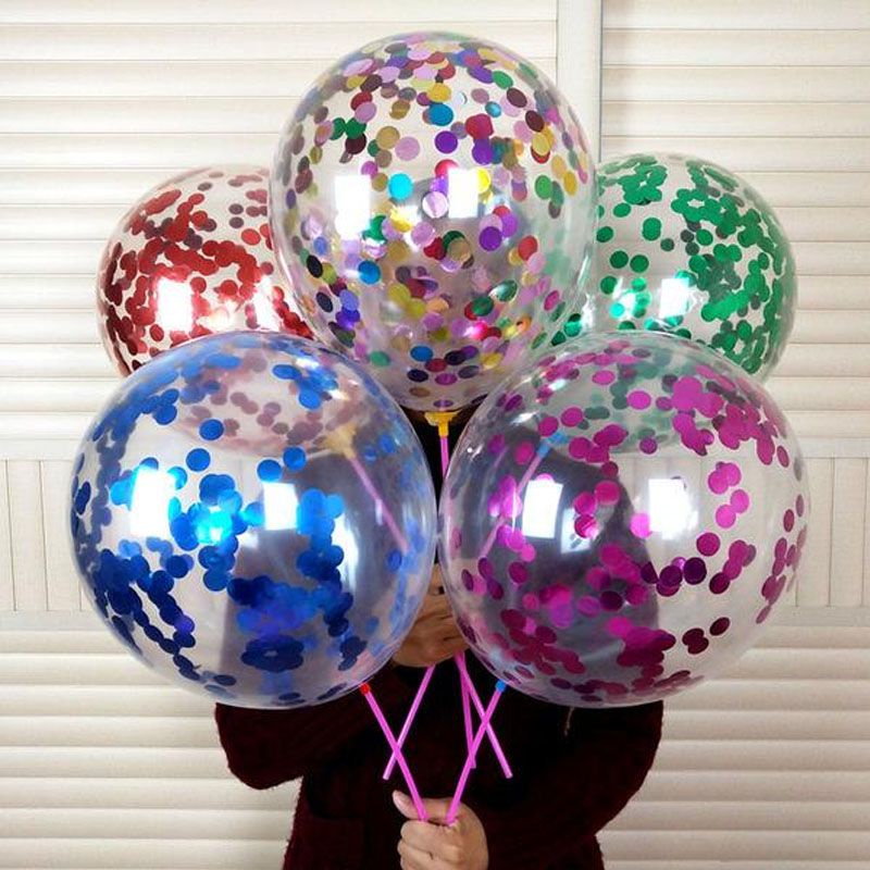 1pcs 12&quot; Confetti Balloon Latex Helium For Birthday Wedding Dance Party Decor