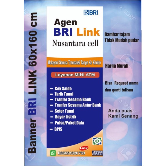 banner/spanduk.banner brilink / brilink 60 cm x 160 cm spanduk murah spanduk berkualitas