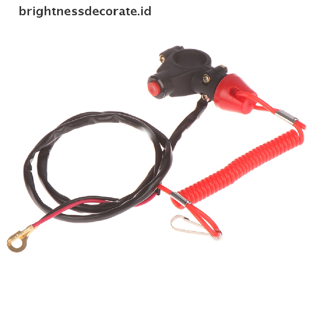 (Birth) Tombol Switch Tekan Darurat Dengan Tali Lanyard Untuk Motor / Atv / Perahu