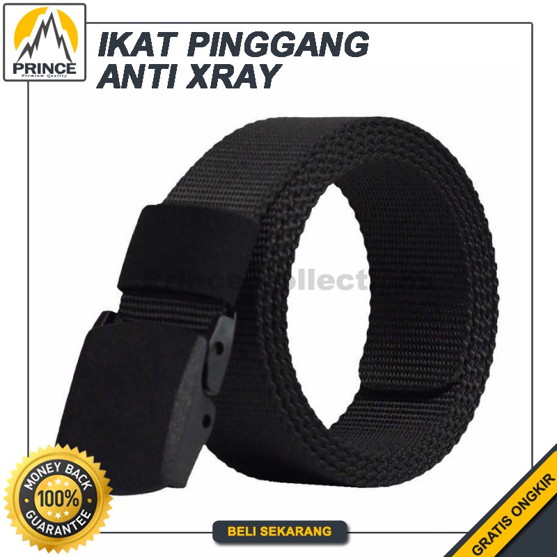 Tali Sabuk Gesper Ikat Pinggang Pria Anti XRay Metal Detector Plastik Automatic Buckle Travel