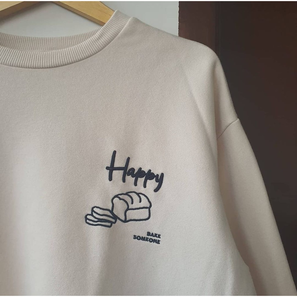 HAPPY SOMEONE SWEATER SWEATSHIRT WANITA CASUAL