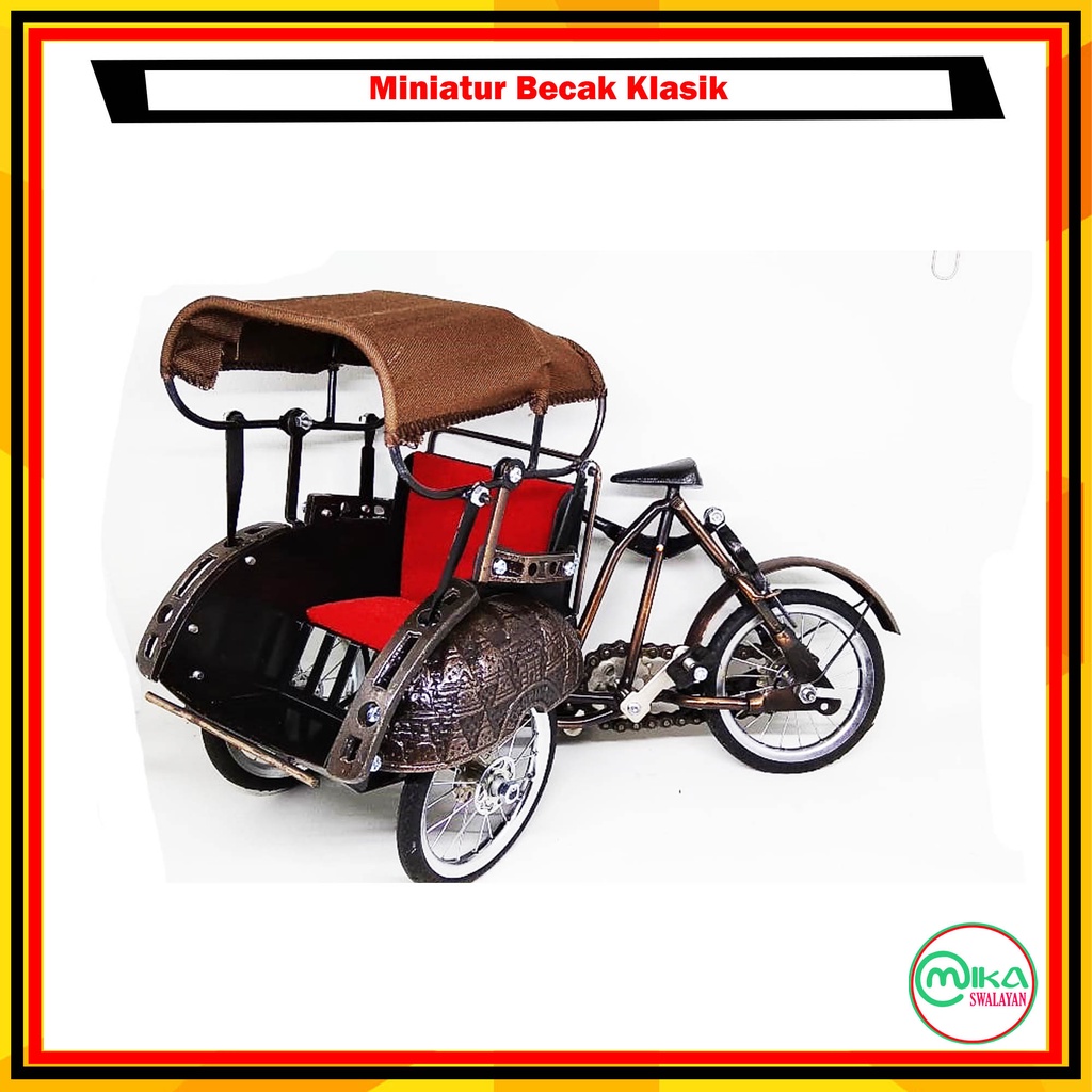 Miniatur Becak Tembaga COD | Diecast Replika Becak Jogja | Miniatur Becak Jogja