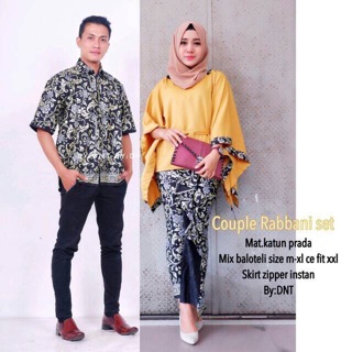 Batik couple kebaya modern rabbani  set batik couple 