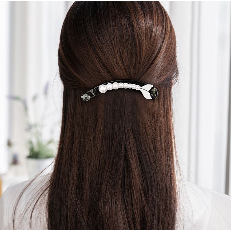 Jepit Rambut Pisang Pearl Model Bunga Daisy Aksesoris Rambut Ala Korea Ukuran 10cm