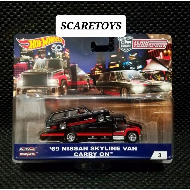 Hot wheels hotwheels team transport 69 Nissan Skyline Van Carry On team transport
