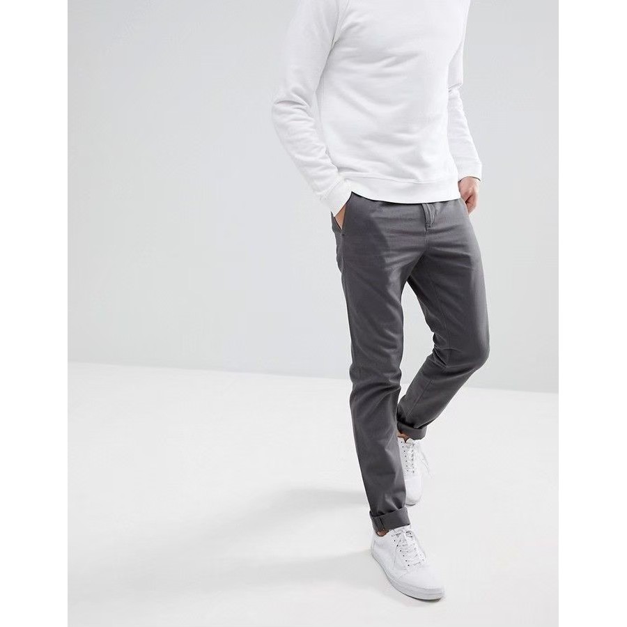 Celana Chino Panjang Abu-abu Pria By Suapparel.co