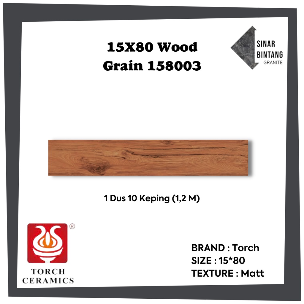 Granit 15X80 | Granit Lantai Wood Grain 158003 TORCH