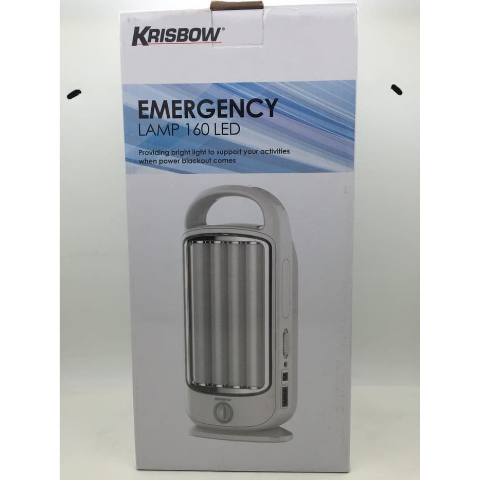 LAMPUDAR_ EMERGENCY LAMP 160 LED Teknologi Dimmer  Lampu Darurat TERANG  KRISBOW Berkualitas