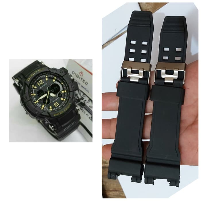 Tali Jam Tangan Digitec DG2078 - Hitam rubber strap tali jam digitc