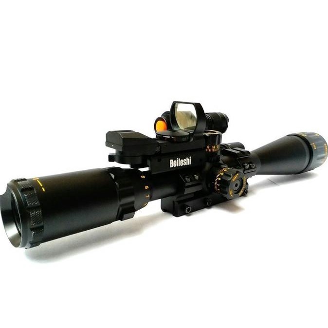 Telescope Combo Gsr 4-16X40 With Holosight Dot Red Laser Rifle Scope