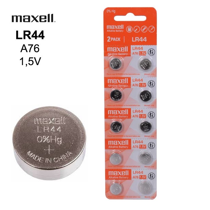 Baterai LR44 Maxell - Baterai kalkulator-alat bantu dengar-remote control-termometer