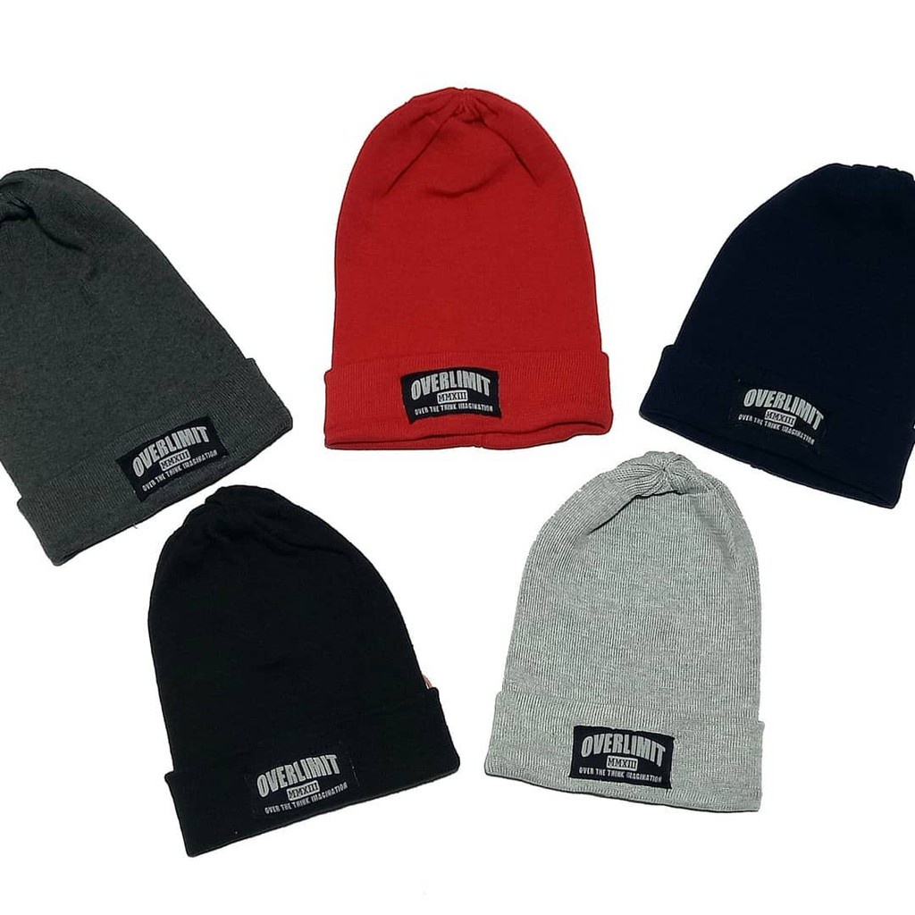 Beanie Hat OVERLIMIT Pria Wanita | Topi Rajut Distro | Bennie Hat Dewasa Tebal-6