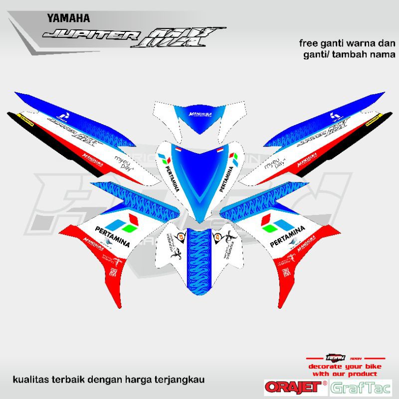 decal jupiter mx 135 pertamina mandalika fullbody