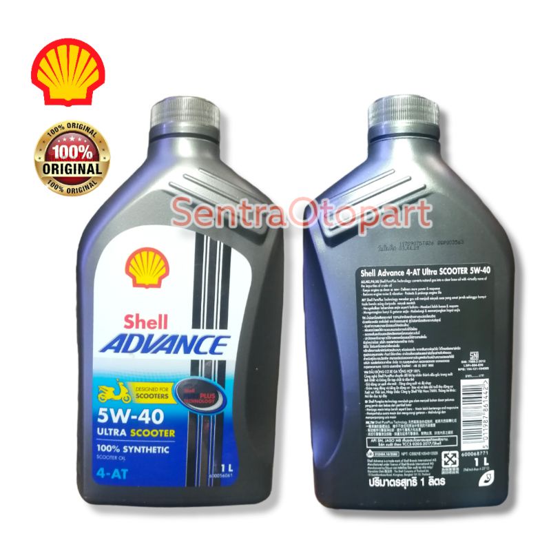 oli matic shell advance ultra scooter 5w 40 1Liter synthetic