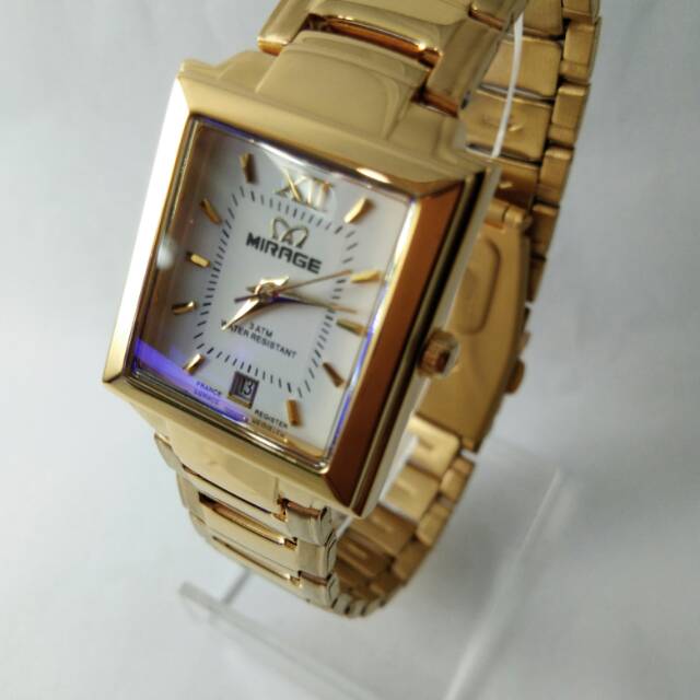 Jam tangan wanita mirage 7395 gold stainless steel water resistant