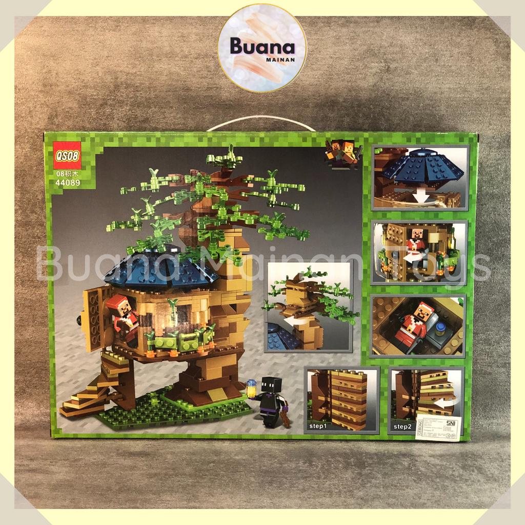 BRICKS QS MINECRAFT SANTA TREE LIGHT HOUSE MAINAN ANAK COWO CEWE BLOCK BRICK MINE CRAFT MINE-CRAFT ADVANTURE 44089