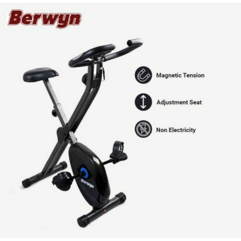 BERWYN SEPEDA STATIS LIPAT PORTABLE/ MAGNETIC BIKE/ FOLD BIKE GREY/ ALATGYM/ SEPEDA MALAS