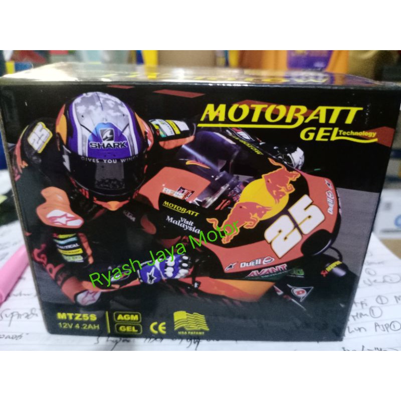 Aki motobatt MTZ-5S MF special gel elektrolit for vario cbs/beat esp/mio m3/soul gt/x-ride/verza/jmx