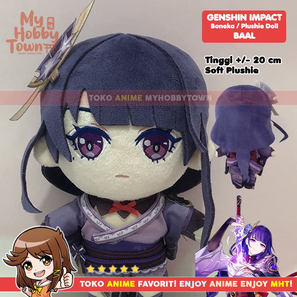 Boneka Anime Karakter Genshin Impact Baal Raiden Shogun Plushie Doll