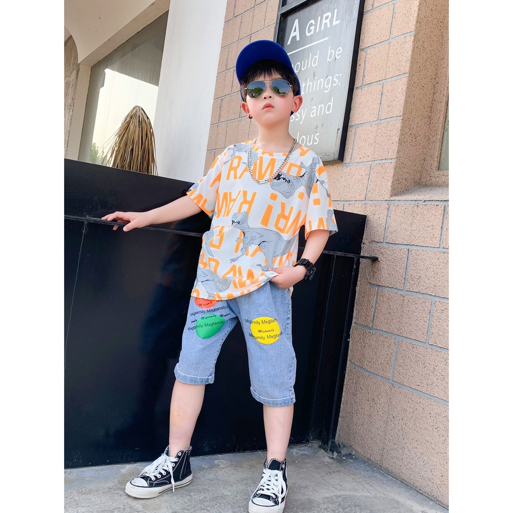 Kaos T-shirt  Anak Laki Laki Lengan Pendek Yang Keren dan Bernapas Style Casual import 1-4 tahun-2