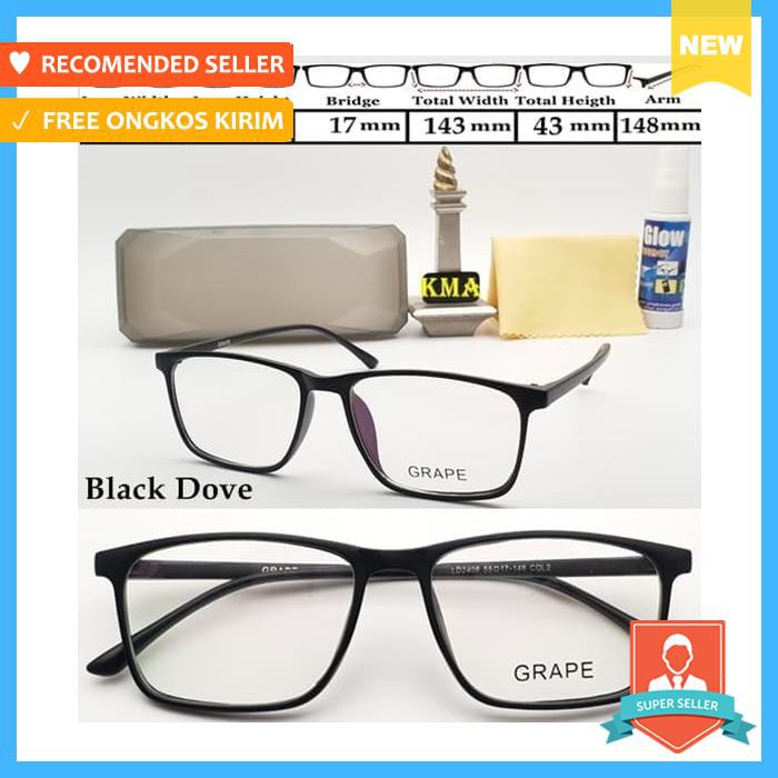 Kacamata Korea Unisex Grape Minus Frame Kacamata Minus Kotak Terbaru 5 - Aksesoris Kacamata Pria