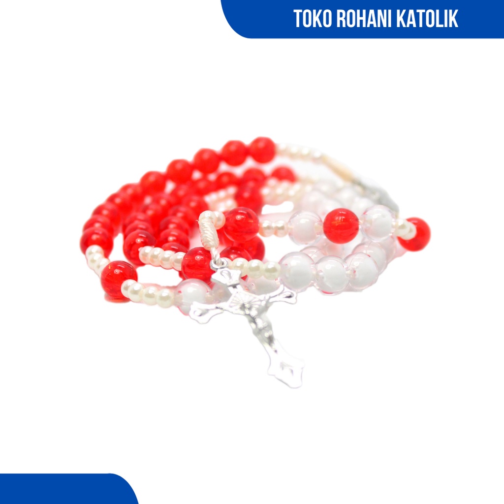 ROSARIO MERAH PUTIH / KALUNG ROSARIO / ROSARIO MURAH / ROSARIO KALUNG