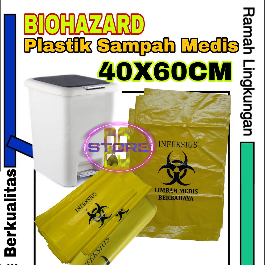 Kantong Plastik Sampah Medis 40 Cm / Kantong Sampah Medis 40 x 60 Cm / Plastik Medis 40 x 60 Cm