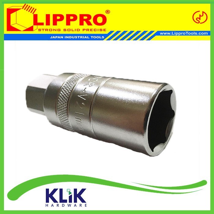 Lippro Mata Kunci Sok Shock Busi 1/2 Inch x 21 mm - Spark Plug Sock Roda Racing 21 mm