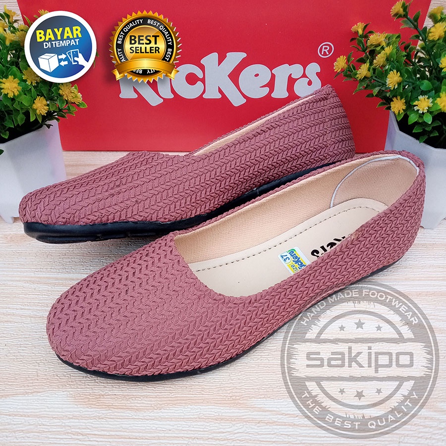 PROMO 12.12 BIRTHDAY SALE  FLAT SHOES WANITA DEWASA / SEPATU WANITA DEWASA BALET RAJUT KICKERS TRENDI / SAKIPO