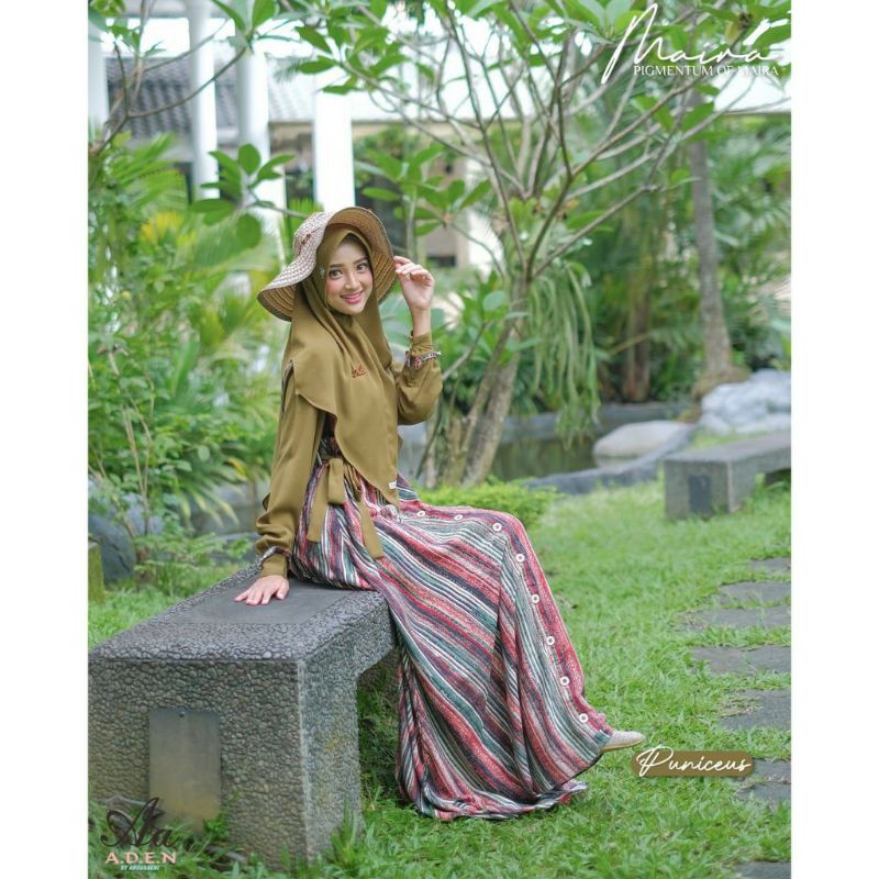 GAMIS A.D.E.N - GAMIS ADEN -Aden Pigmentum of Maira set Khimar - GAMIS SYARI - GAMIS SET KHIMAR - si