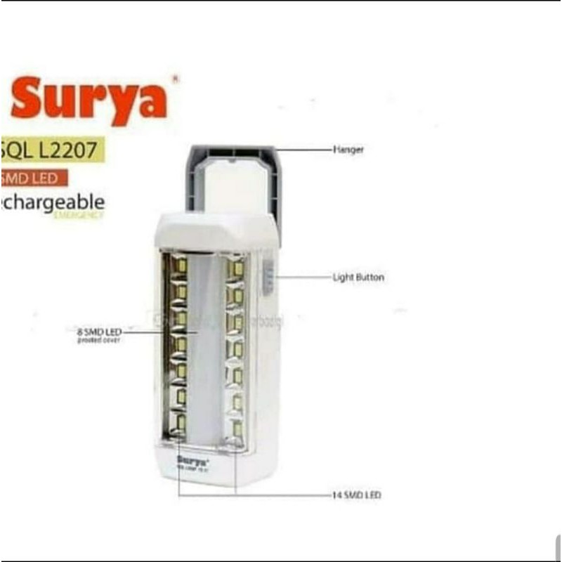 Lampu LED Emergency Surya SQL L2207 SMD Led / Lampu Emergency Rechargeable