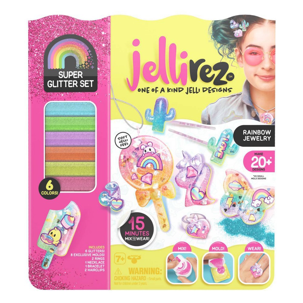 JELLIREZ Super Glitter Set Rainbow Jewelry - Mainan DIY Aksesoris Anak