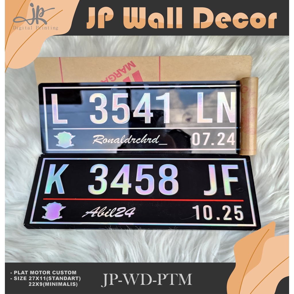 PLAT Nomor Motor Bahan Akrilik Variasi Hologram
