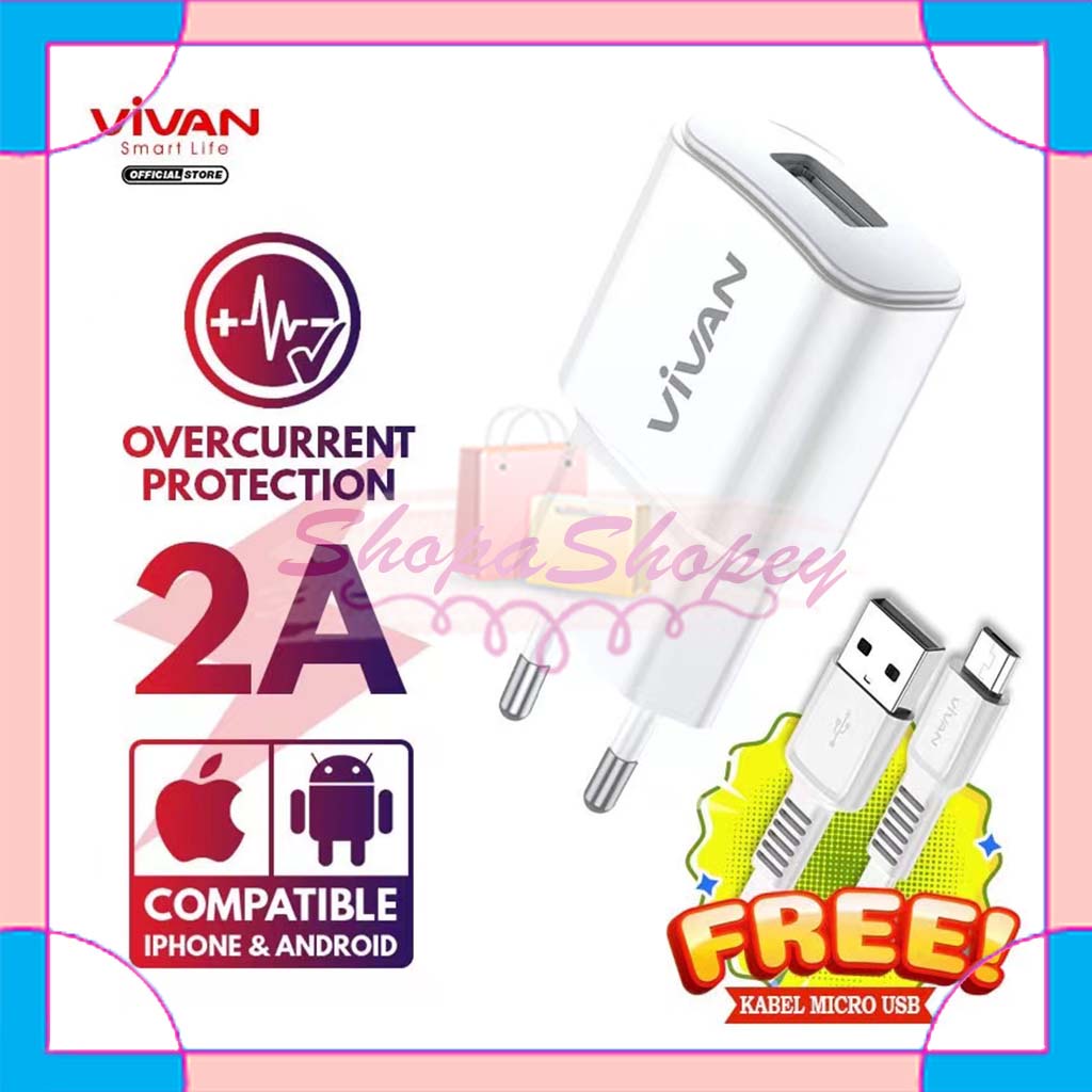 Charger VIVAN Power Oval 2 Original 2A Quick Charging Fast Charging - Garansi Resmi 1 Tahun