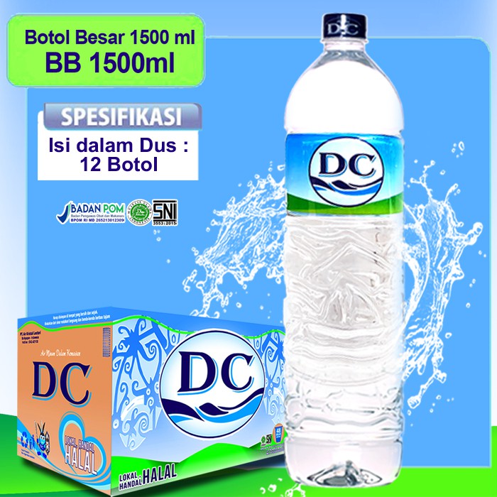 

DC Air Minum Air Mineral Kemasan Botol 1500ml isi 12 botol/Dus