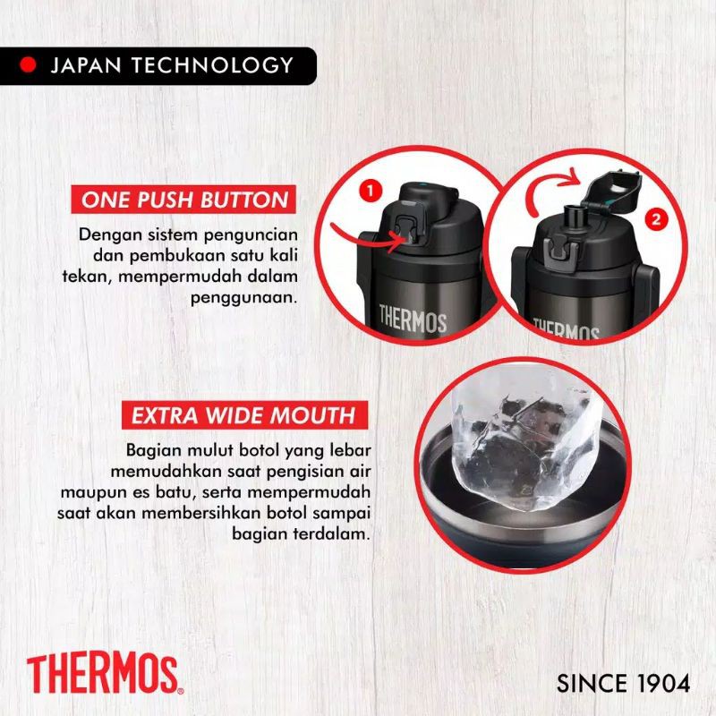 Thermos FFV-2000-BKGY Thermos Besar 2L Giant Tumbler Termos